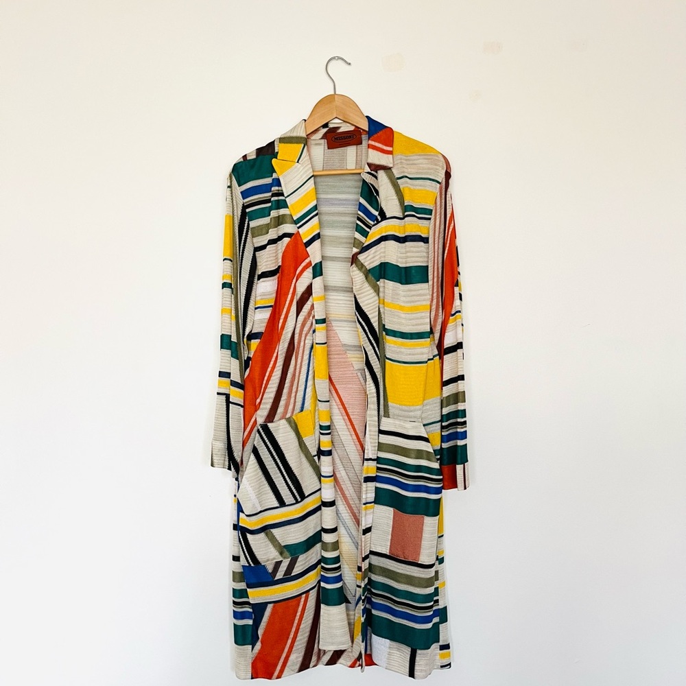 Missoni || Bold Striped Knit Trench Jacket Blazer
